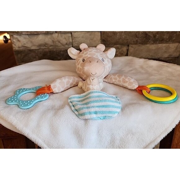 Carter’s Giraffe Lovey White Tan Baby Security Blanket Plush Teether - Picture 2 of 7
